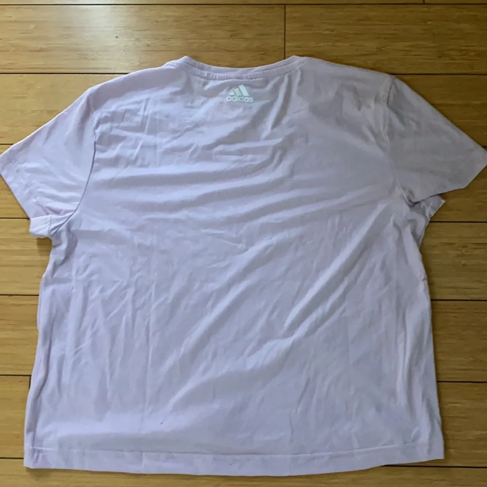 ADIDAS Light Pink Crop Top with White Dotted Logo Size Small (Like New) - Picture 6 of 8